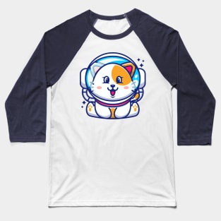 Cute baby cat wearing an astronaut helmet, cartoon character Baseball T-Shirt